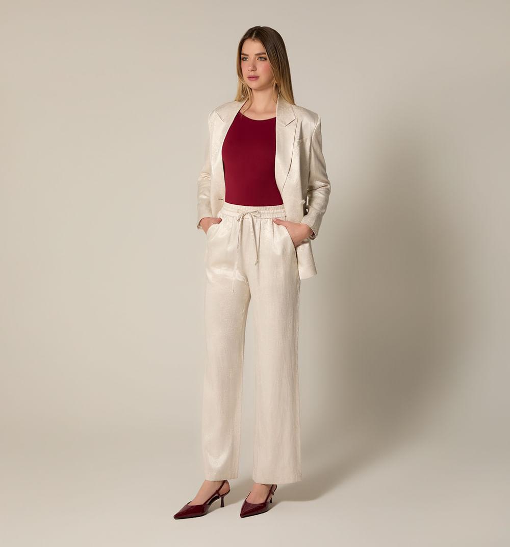 Pantalon Recto Efecto Jacquard S0258